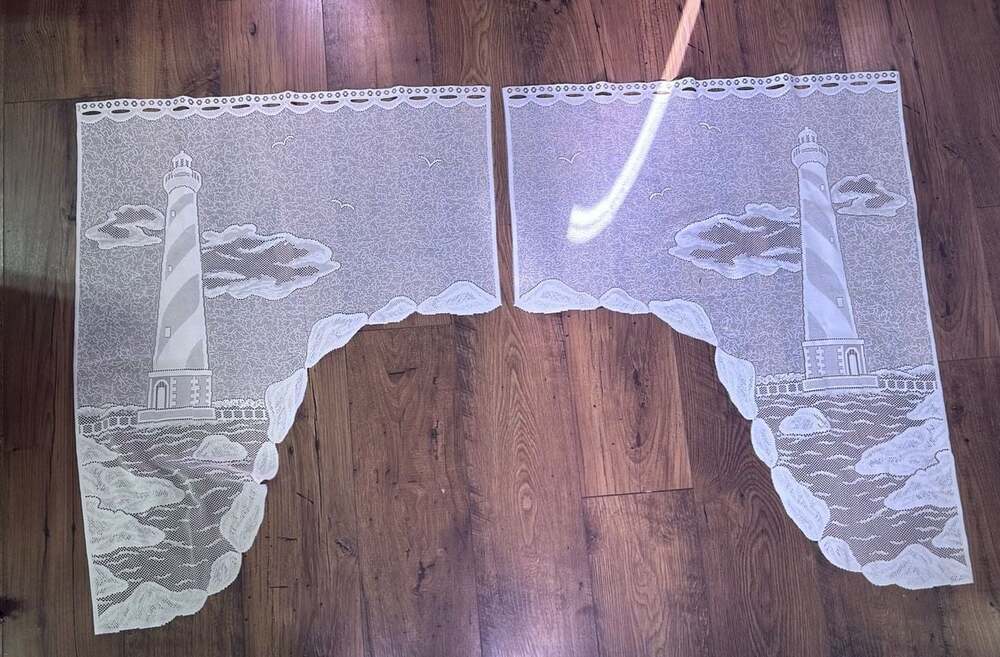 Heritage Lace Lighthouse White Lace Swag Curtain Pair